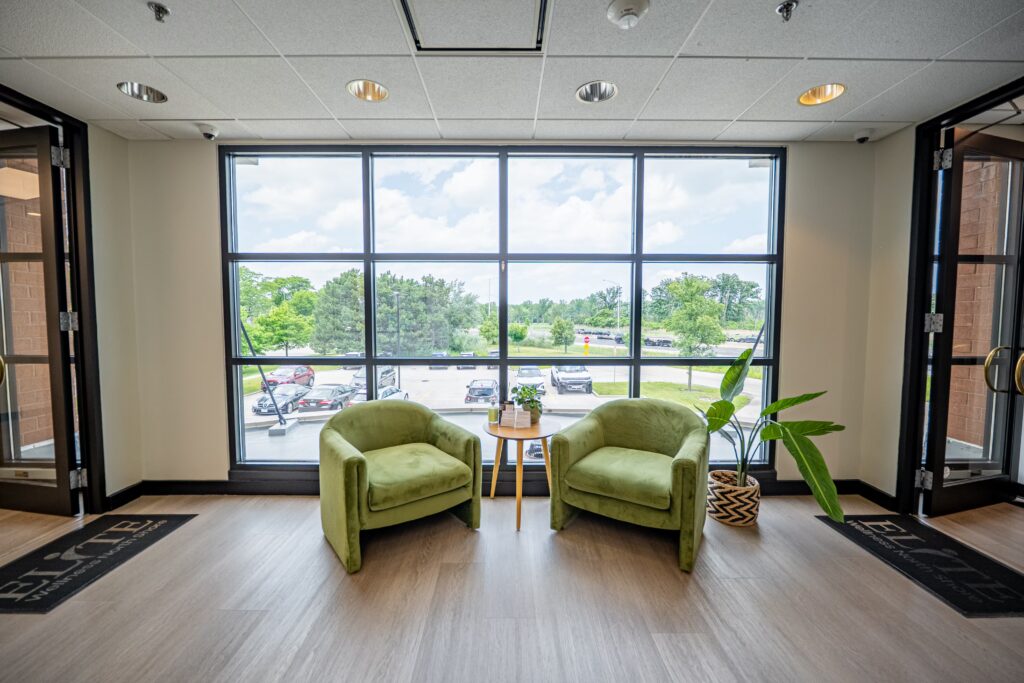 Reception interior at Elite Wellness North Shore clinic in Northfield IL